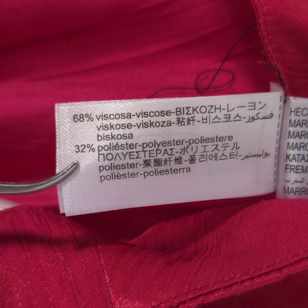 NWOT ZARA Women's Trouser Pants XL Wide Leg Wrinkle Flare Satin Pink 8764/509 - Picture 12 of 12
